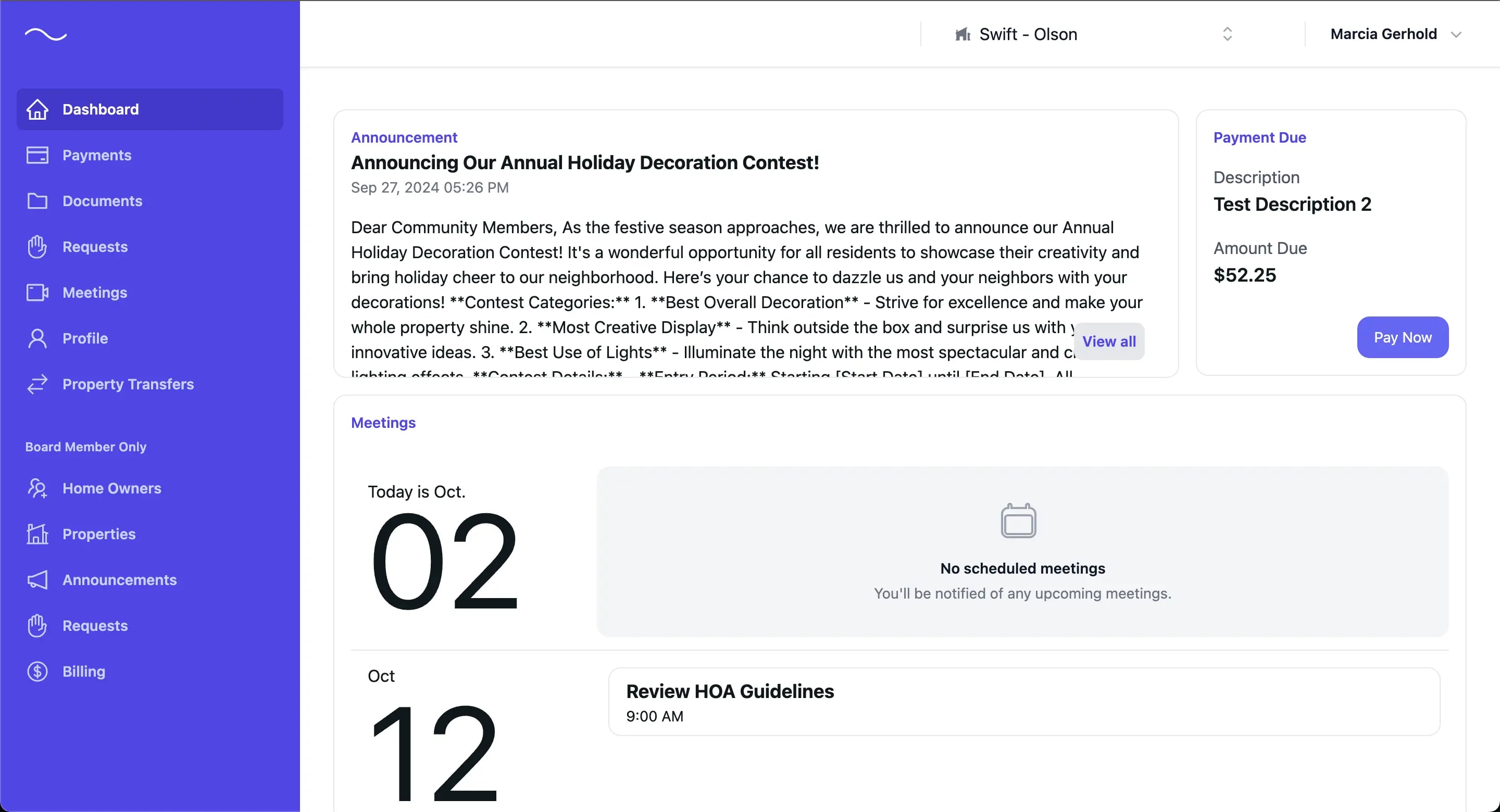 Screenshot of the HOA Companion user-friendly dashboard for efficient homeowner association management.